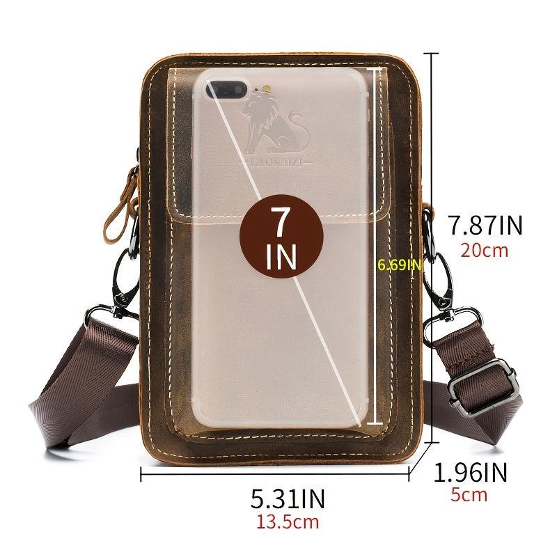 Men's Leather Casual Waist Bag Multifunctional Phone Bag