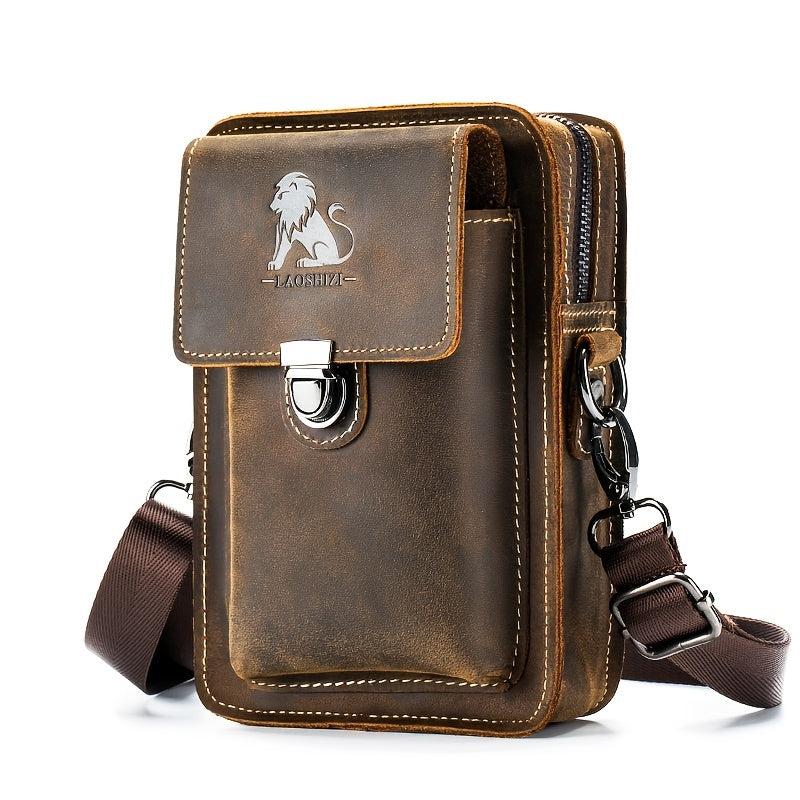 Men's Leather Casual Waist Bag Multifunctional Phone Bag