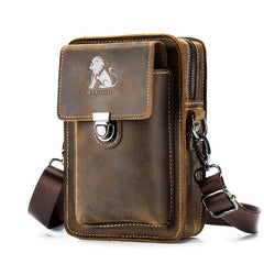Men's Leather Casual Waist Bag Multifunctional Phone Bag