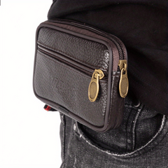 Men's Waterproof Waist Bag With Leather Belt