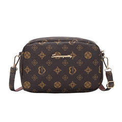 Geometric Pattern Crossbody Bag Single Shoulder Bag Metal Letter Decor