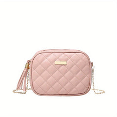 Mini Argyle Quilted Small Square Bag Crossbody Bag Metal Decor Coin Purse