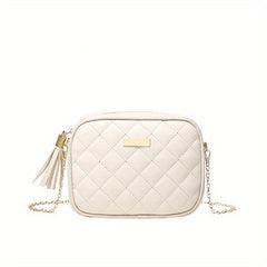 Mini Argyle Quilted Small Square Bag Crossbody Bag Metal Decor Coin Purse