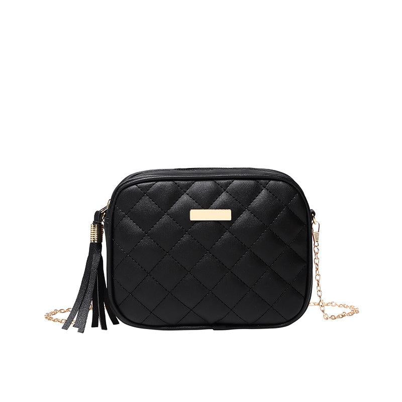 Mini Argyle Quilted Small Square Bag Crossbody Bag Metal Decor Coin Purse