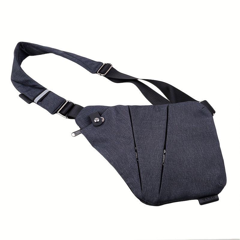 Men's Canvas Crossbody Chest Bag Waist Bag Grey