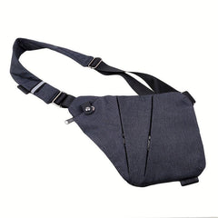 Men's Canvas Crossbody Chest Bag Waist Bag Grey
