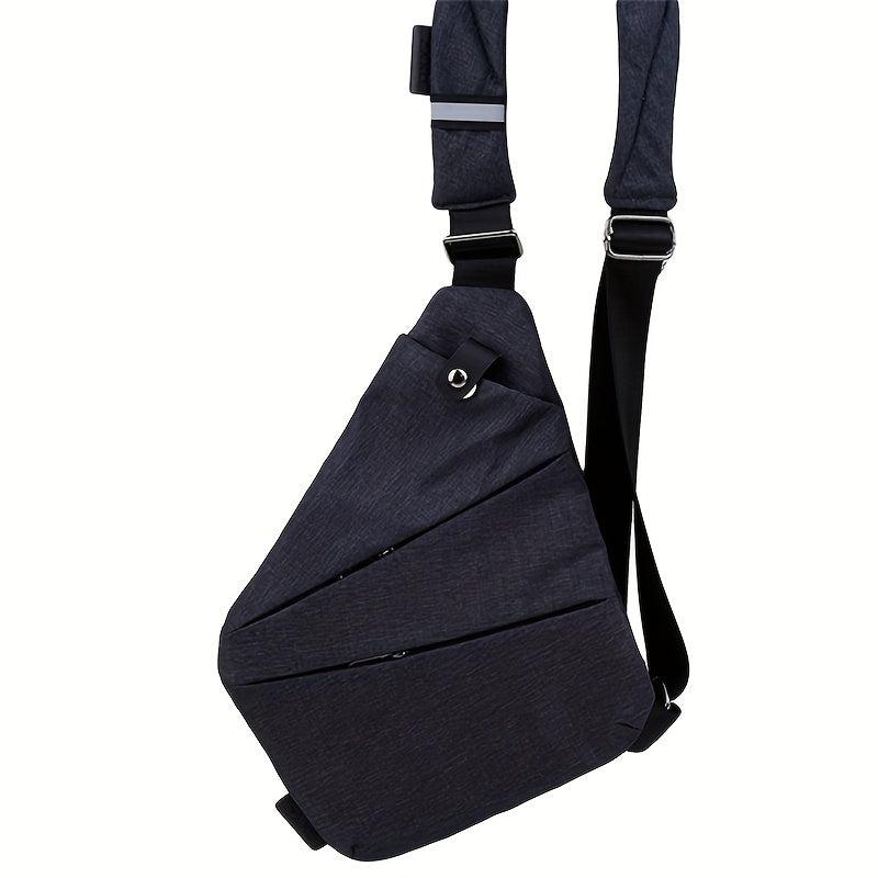 Men's Canvas Crossbody Chest Bag Waist Bag Grey