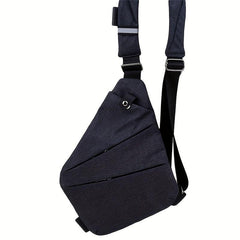 Men's Canvas Crossbody Chest Bag Waist Bag Grey