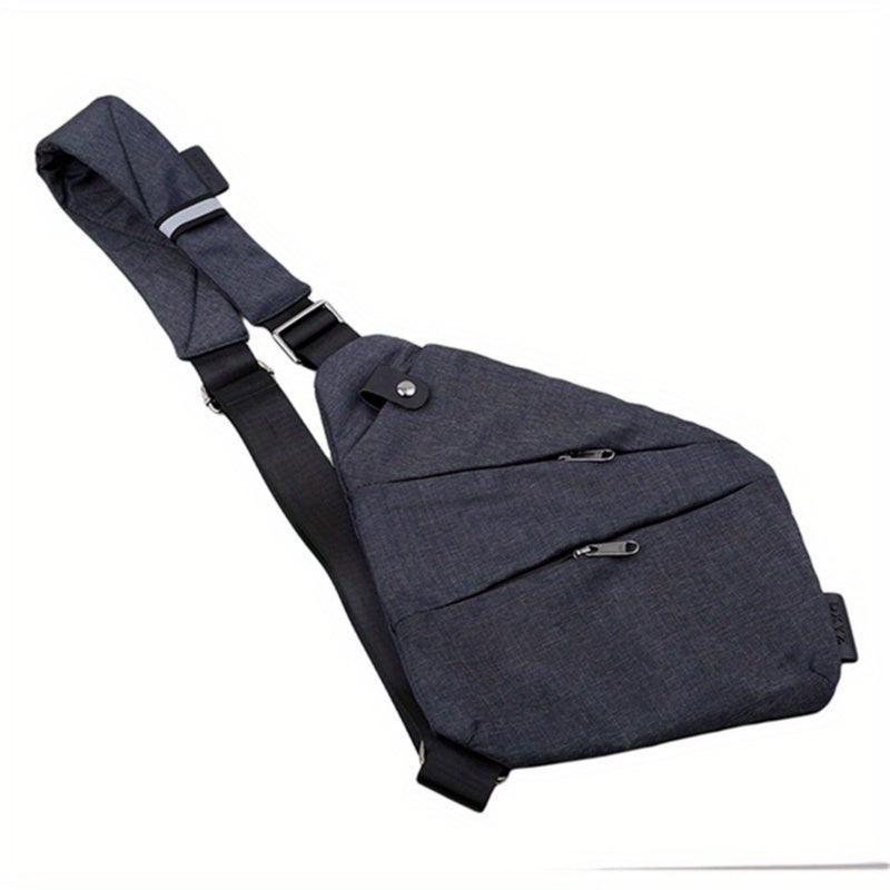 Men's Canvas Crossbody Chest Bag Waist Bag Grey