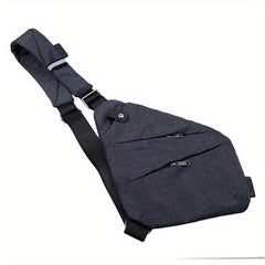 Men's Canvas Crossbody Chest Bag Waist Bag Grey