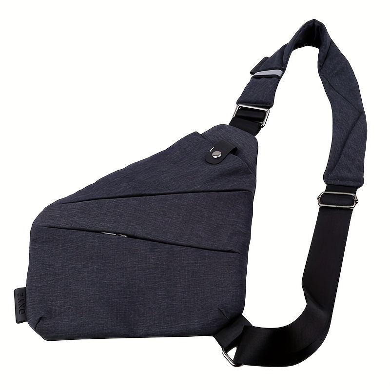 Men's Canvas Crossbody Chest Bag Waist Bag Grey