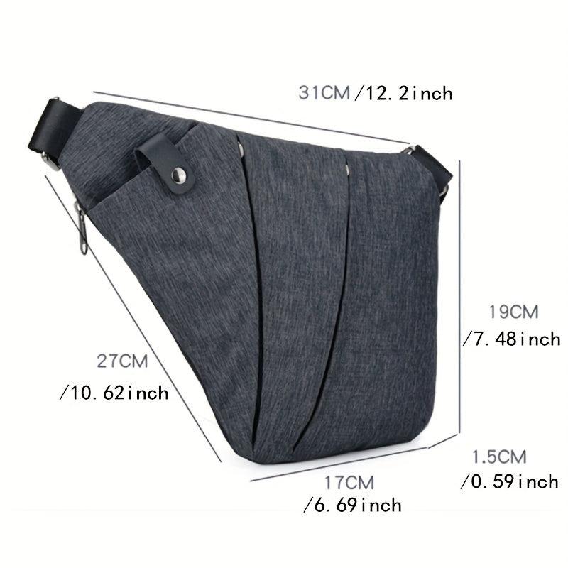 Men's Canvas Crossbody Chest Bag Waist Bag Grey