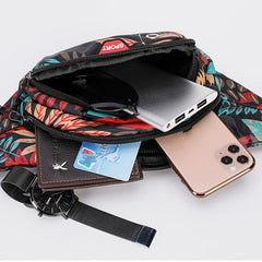 Multicolor Printed Multilayer Chest Waist Bag