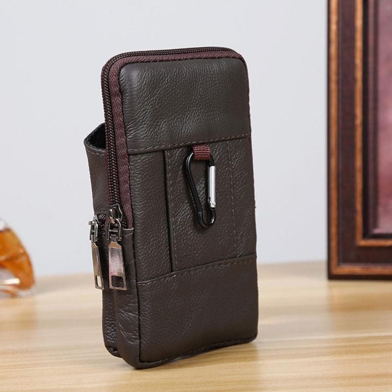 Men's Leather Coffee Phone Case Belt Clip