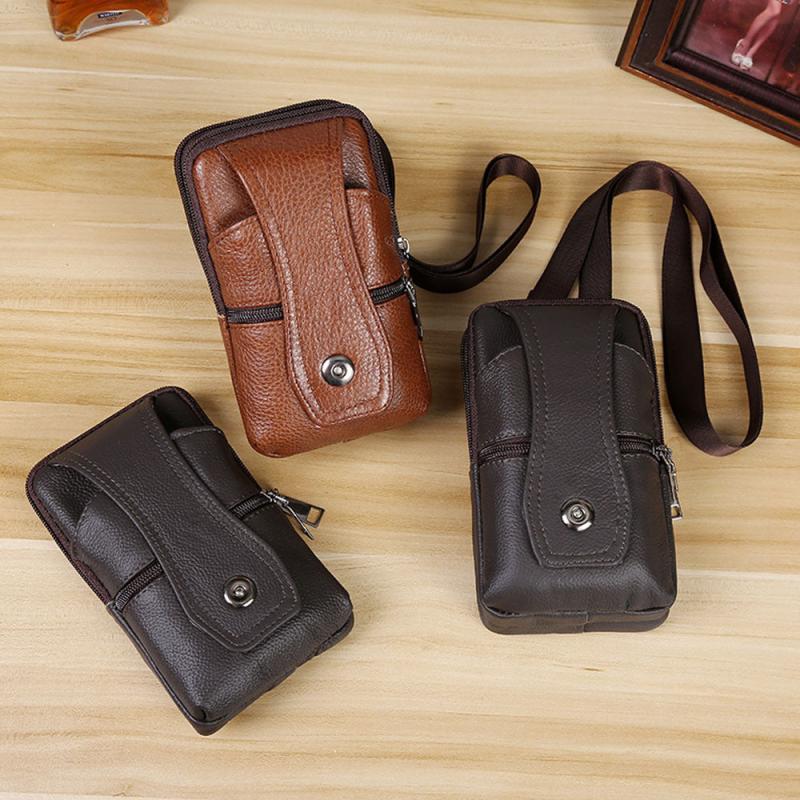 Men's Leather Coffee Phone Case Belt Clip