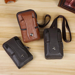 Men's Leather Coffee Phone Case Belt Clip