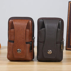 Men's Leather Coffee Phone Case Belt Clip
