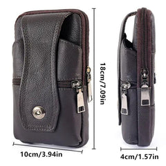 Men's Leather Coffee Phone Case Belt Clip