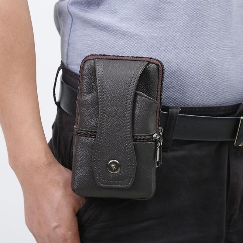 Men's Leather Coffee Phone Case Belt Clip
