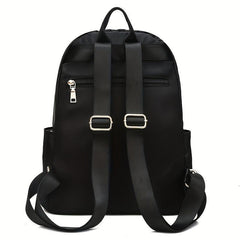 Solid Backpack Zipper Casual Rucksack Women's Travel Bag