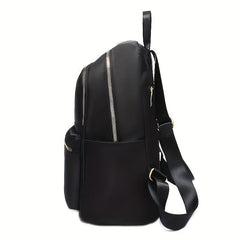 Solid Backpack Zipper Casual Rucksack Women's Travel Bag