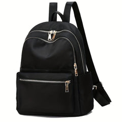 Solid Backpack Zipper Casual Rucksack Women's Travel Bag