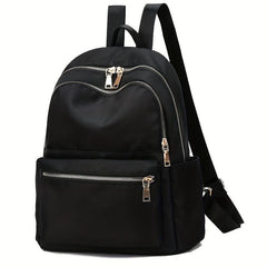 Solid Backpack Zipper Casual Rucksack Women's Travel Bag