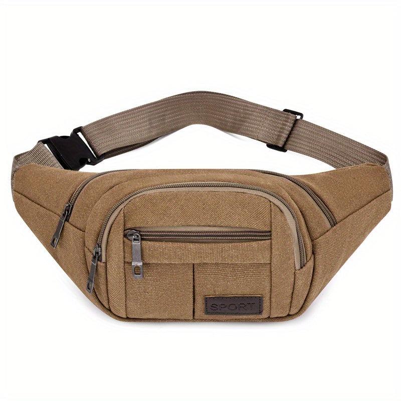 Canvas Waist Bag Crossbody Bag Outdoor Sports Travel Waist Bag