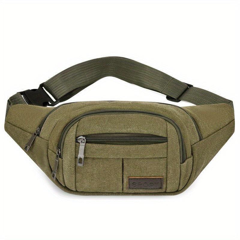 Canvas Waist Bag Crossbody Bag Outdoor Sports Travel Waist Bag