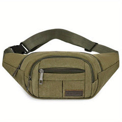 Canvas Waist Bag Crossbody Bag Outdoor Sports Travel Waist Bag