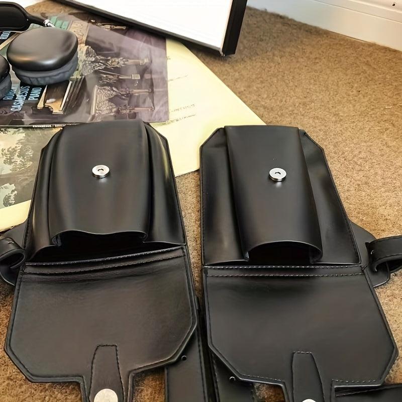 Men's PU Leather Vest Chest Bag Phone Case Outdoor Mobile Phone Bag