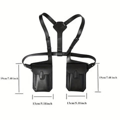 Men's PU Leather Vest Chest Bag Phone Case Outdoor Mobile Phone Bag