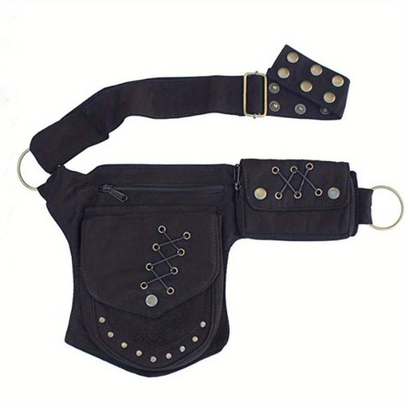 Cotton Waist Bag Retro Rivet Storage Bag Multifunctional Messenger Bag