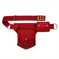 Cotton Waist Bag Retro Rivet Storage Bag Multifunctional Messenger Bag