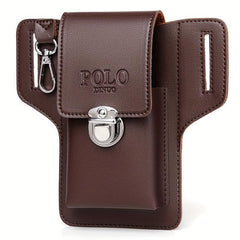 Men's Multifunctional Waist Bag PU Leather Key Phone Bag