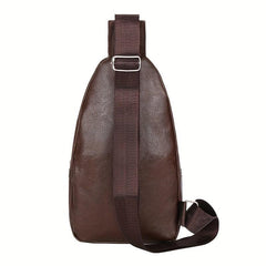 Men's Leather Chest Bag Single Shoulder Bag Outdoor Sling Bag