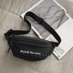 Men's Plaid Lightweight Chest Bag & Shoulder Messenger Bag