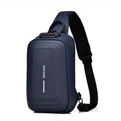Men's Anti Theft Password Lock Crossbody Sling Bag With USB Charging Port