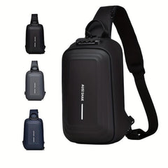 Men's Anti Theft Password Lock Crossbody Sling Bag With USB Charging Port