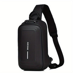 Men's Anti Theft Password Lock Crossbody Sling Bag With USB Charging Port