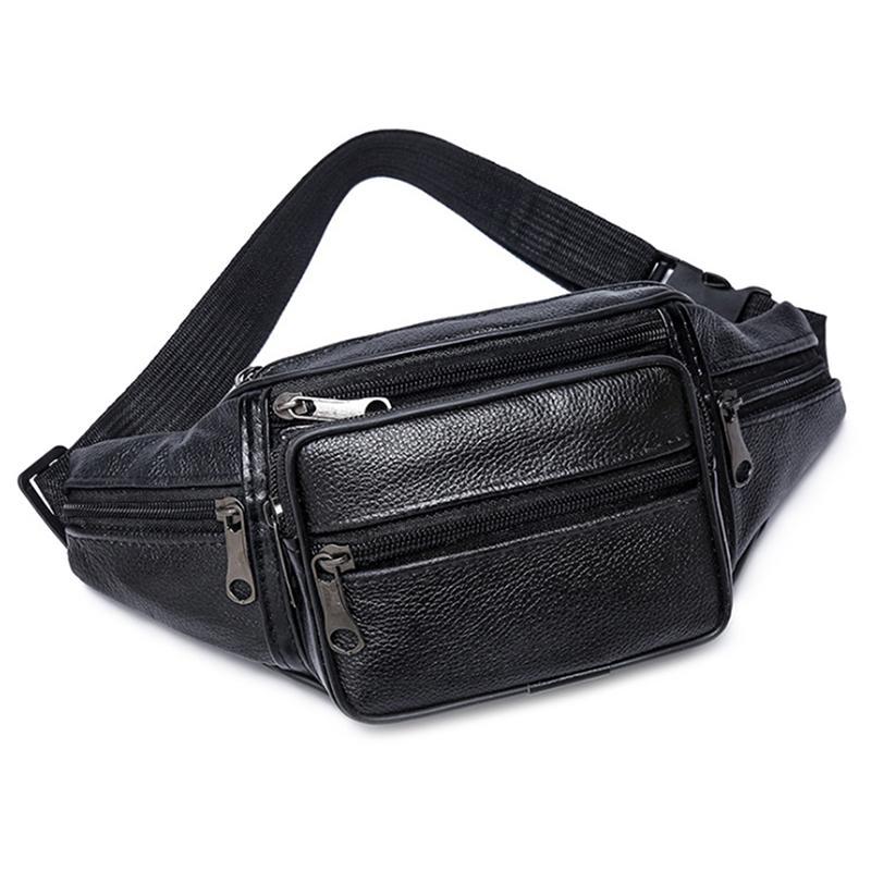 Casual PU Leather Waist Bag for Outdoor Sports Running