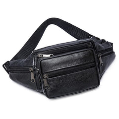 Casual PU Leather Waist Bag for Outdoor Sports Running