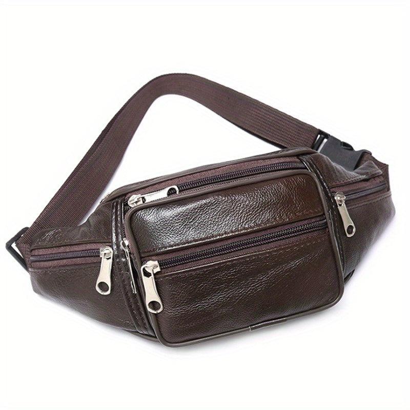 Casual PU Leather Waist Bag for Outdoor Sports Running