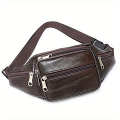 Casual PU Leather Waist Bag for Outdoor Sports Running