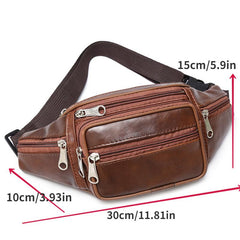 Casual PU Leather Waist Bag for Outdoor Sports Running
