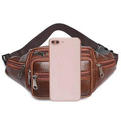 Casual PU Leather Waist Bag for Outdoor Sports Running