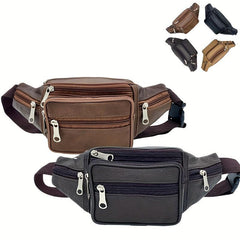 Casual PU Leather Waist Bag for Outdoor Sports Running