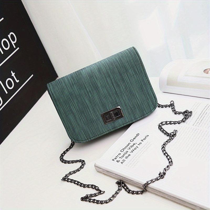 PU Leather Shoulder Bag Casual Chain Crossbody Bag