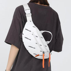 Men's Letter Print Messenger Chest Bag