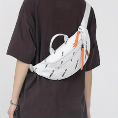 Men's Letter Print Messenger Chest Bag